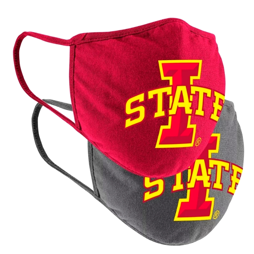 NWT Unisex Iowa State Cyclones Colosseum 2 Pack Face Coverings